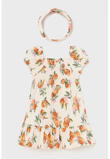 Рокля с принт и лента за глава