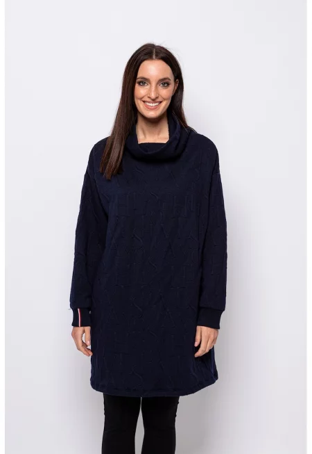 Рокля-суитшърт Viene с лого - Ултрамарин синьо