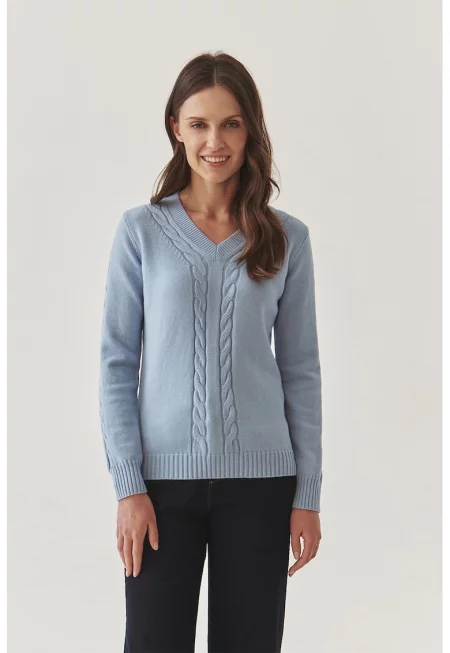 Шпиц пуловер Wira - Пастелносин