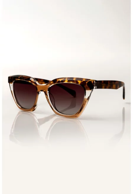 Слънчеви очила Valentina Cat Eye с поляризация - Кафяв