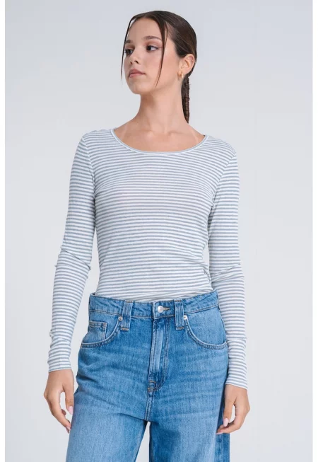 Слим блуза с райе