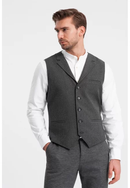 Слим елек с копчета - Антрацитно сиво