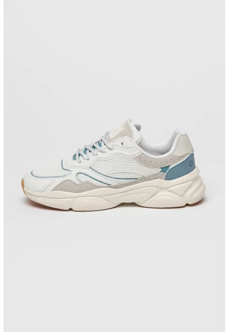 Спортни обувки Belle с велур - Бял/Светло сив/Прашно синьо