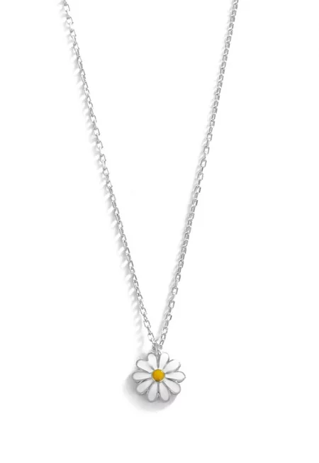 Сребърно колие 925 с флорална висулка