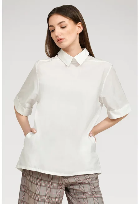 Свободна блуза Fay - Мръснобял