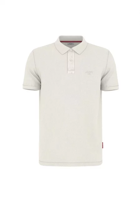 Тениска с органичен памук с яка - Крем