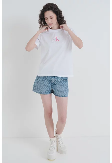 Тениска с овално деколте и шарка