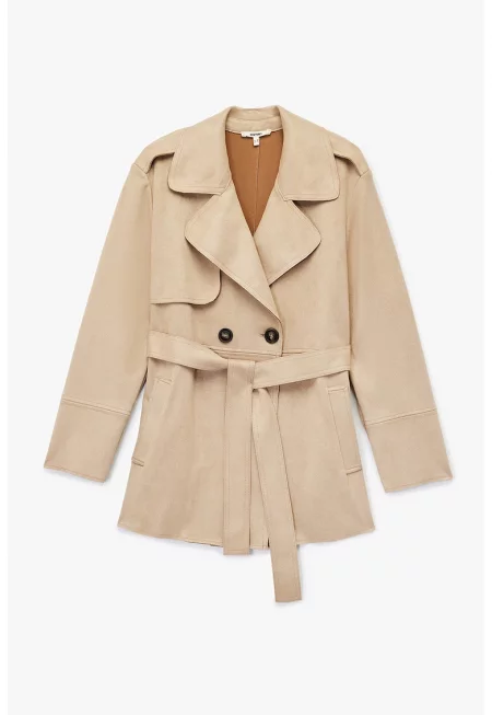 Тренч от еко велур