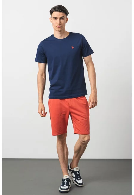 U.S. Polo Assn - Памучна тениска с овално деколте