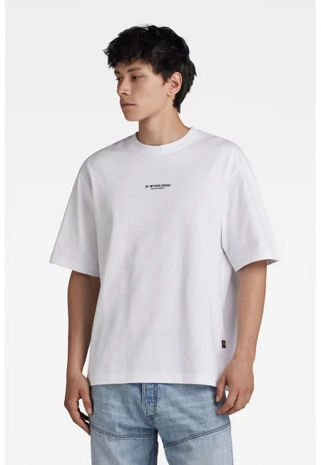 Уголемена тениска от органичен памук - Бял