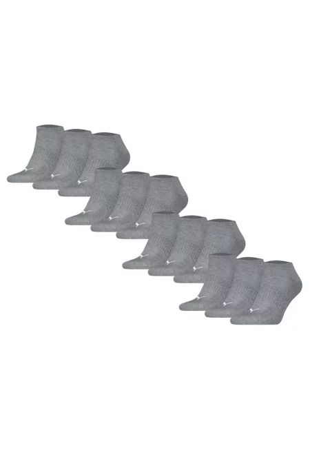 Унисекс омекотени чорапи до глезена - 12 чифта - Сив