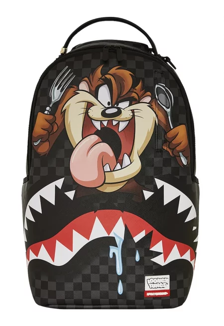 Унисекс раница с принт на Looney Tunes - Черен - Кафяв - Tъмносив