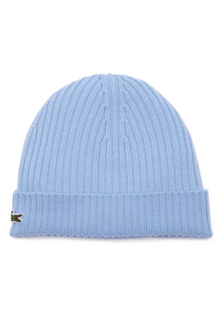 Унисекс рипсена шапка от вълна - Светлосин