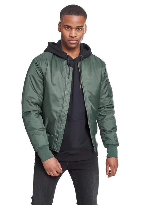 Яке бомбър с изчистен дизайн - Папратово зелено