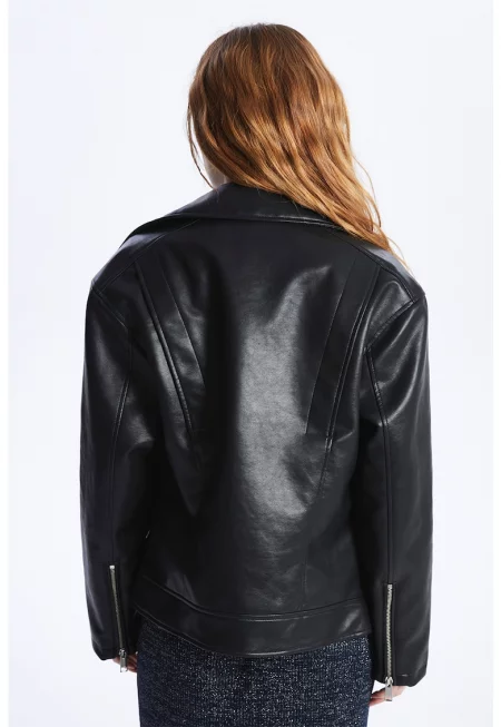 Яке от еко кожа с джобове с цип