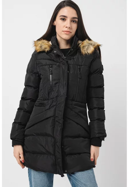 Зимно яке Boxe с еко пух - Черен