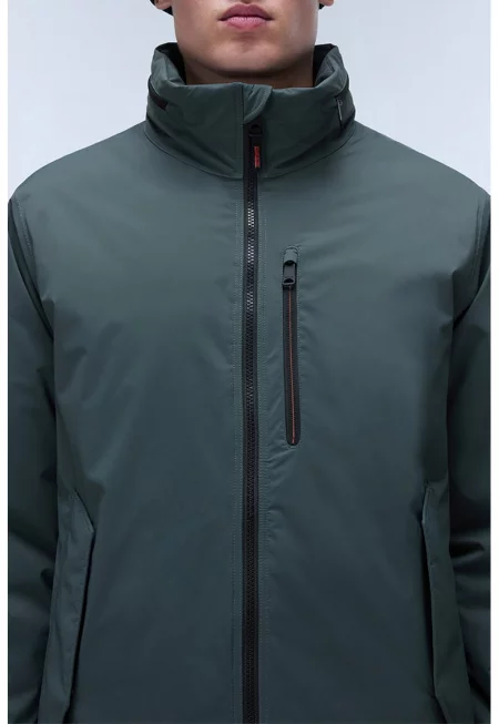 Зимно яке с отделяща се качулка - Зелен