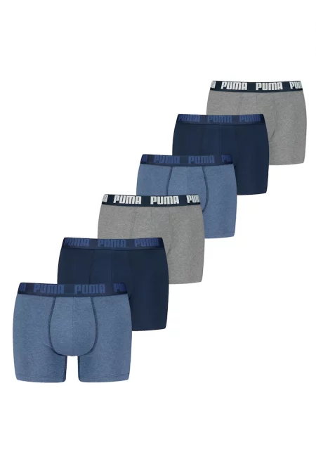 Боксерки - 6 чифта - Сив/Син