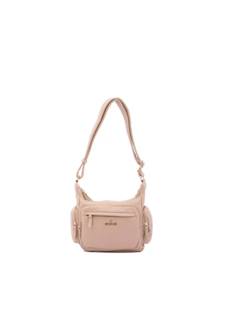 Чанта през рамо от еко кожа - Бежов