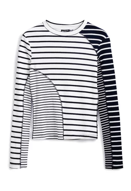 Дамска блуза  25SWTK92 - Памук/Еластан - Бяла