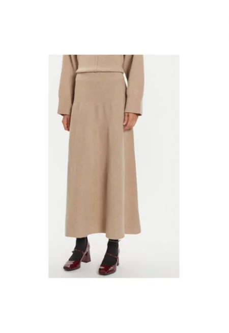 Дамска пола - Айви дъб - 304213342 - Мериносова вълна - Бежов