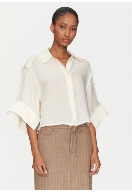 Дамска риза -  305138507 - Вискоза/Полиестер - Бежов - Бежов