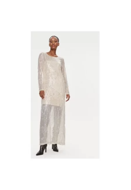 Дамска рокля -  303541279 - Полиестер - Бежов - Бежов