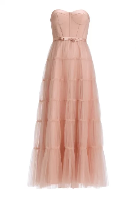 Дамска рокля  5AJ009HK - найлон - розов