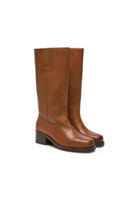 Дамски ботуши -  304881718 - естествена кожа - кафяви