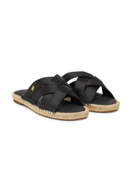 Дамски чехли -  текстил - черен