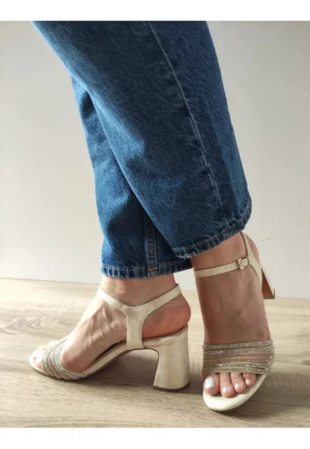 Елегантни Дамски Сандали  28383-42 Dune Металик - Бежов - Бежов