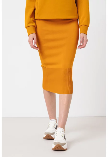 Фино плетена миди пола - Оранжев
