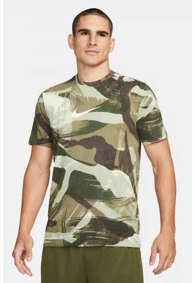 Фитнес тениска Tee Camo с овално деколте