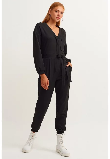 Гащеризон с джоб - Черен