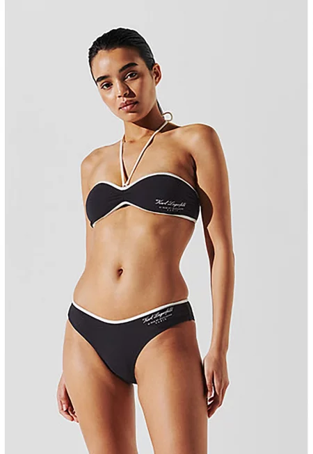 Горен бански с лого - Избеляло черно