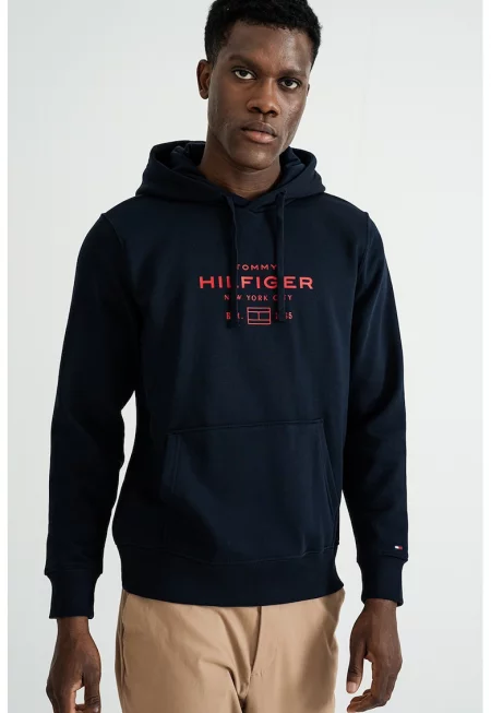 Худи с лого и джоб кенгуру - Ултрамарин синьо