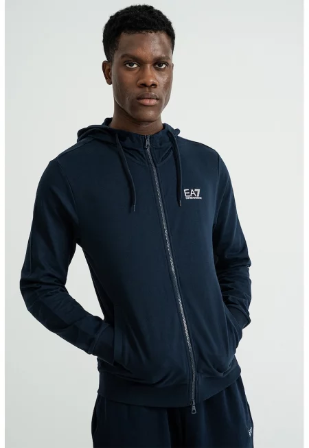 Худи с цип и странични джобове - Ултрамарин синьо