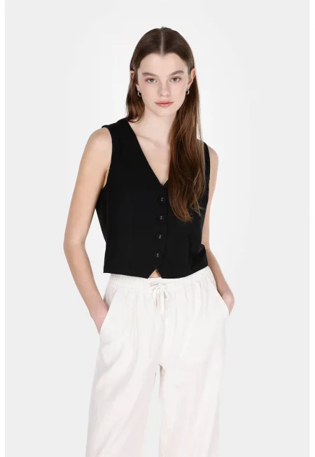 Къс елек с лен