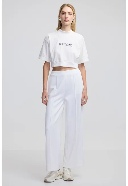 Къса тениска с надпис