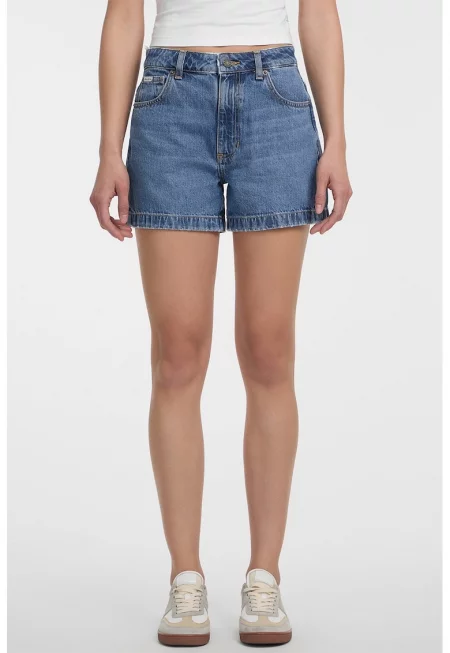 Къси дънки с висока талия - Син