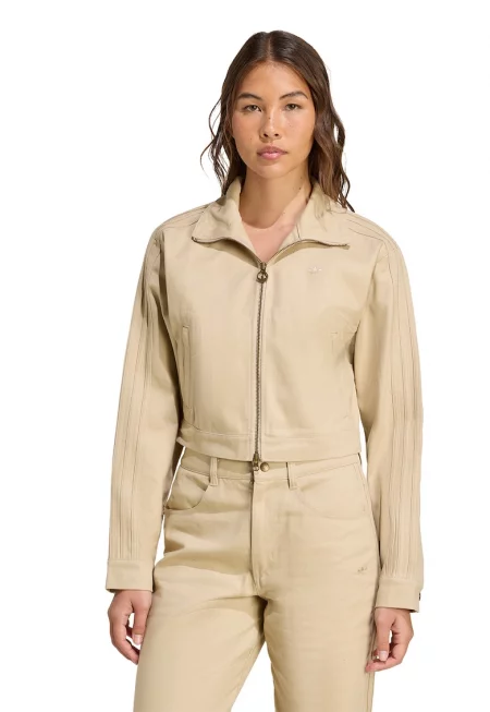 Късо памучно яке - Светло бежово