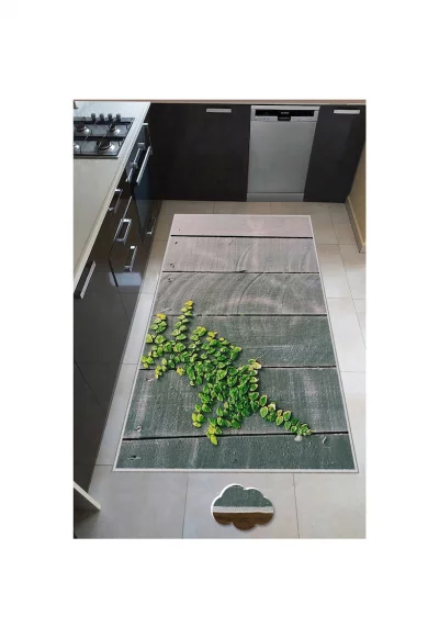 Килим Leaves  За кухня - Полиестер - Дигитален печат - Неплъзгащ се - Многоцветен