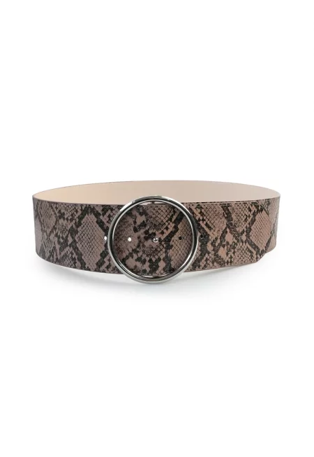 Колан с шагрен - Черен/Камел