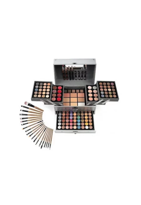 Комплект грим -  Многофункционална грим-кутия - Сак за съхранение - 94 цвята - 20 четки за нанасяне