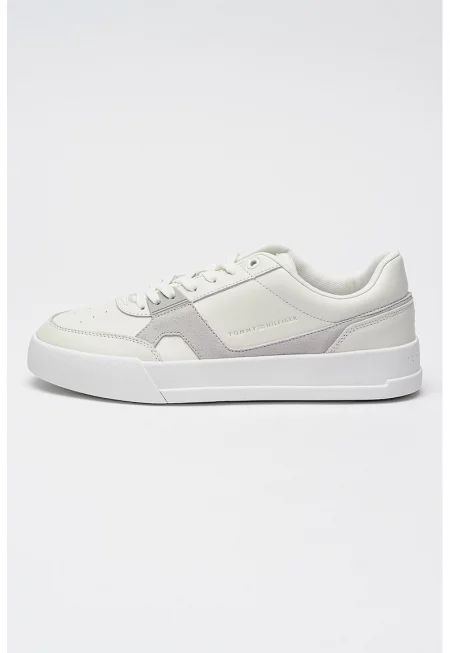 Кожени спортни обувки Court от кожа и велур - Бял/Сив