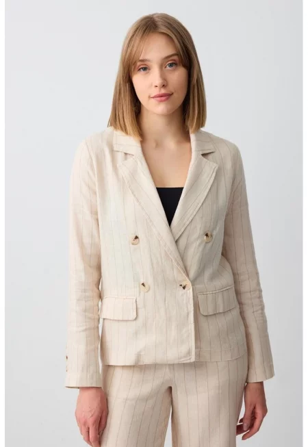 Ленено сако - Светло бежово