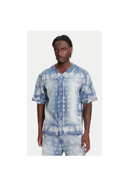 Мъжка риза  PD00005371 - памук - син - Син