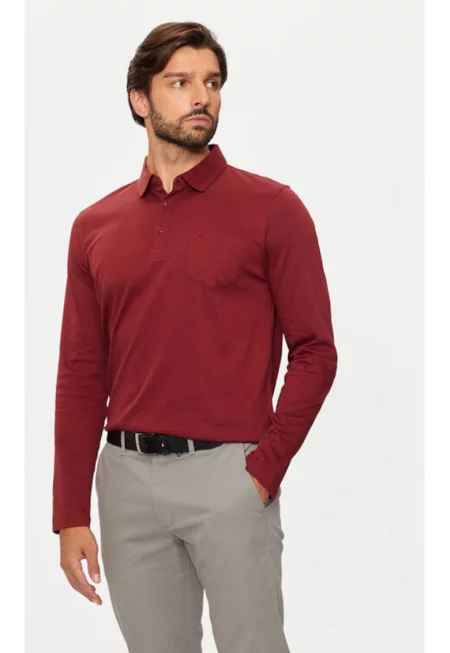 Мъжка тениска -  304463617 - Памук - Червен - Червен