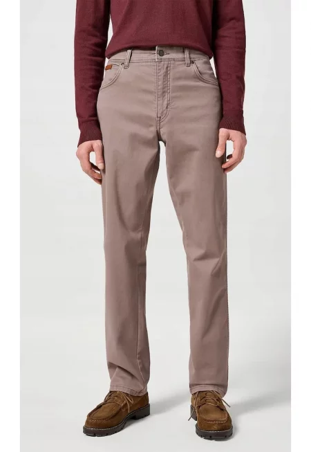 Мъжки панталон  Texas - пастелен цвят - стоманено-кафяв - класическа кройка - еластичен материал