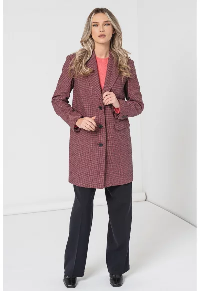 Миди палто с пепит